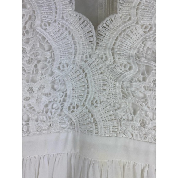 Lulus Size XS White Crochet Lace Chiffon Party Dress - Picture 2 of 6